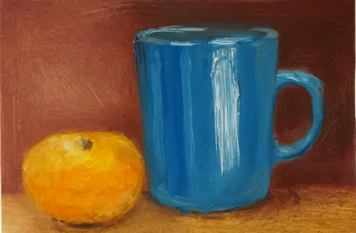 Blue Mug and Mandarin