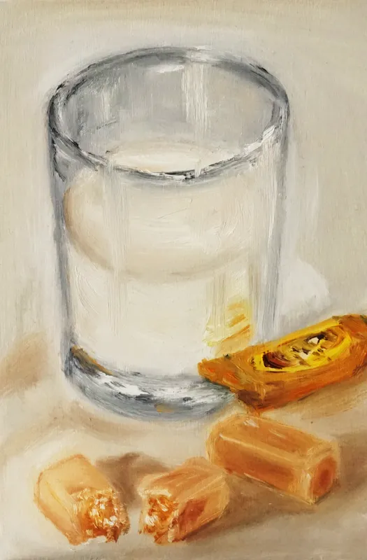 Glass of Milk and Toffee