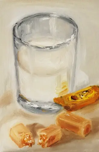 Glass of Milk and Toffee
